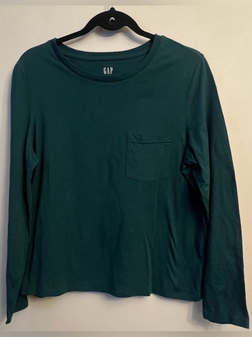GAP Crewneck Long Sleeve Tee - Teal Green